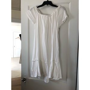White cotton off the shoulder summer dress